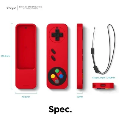 Elago R4 Retro Case For Apple Tv Siri Remote (Lanyard Included)(Red)